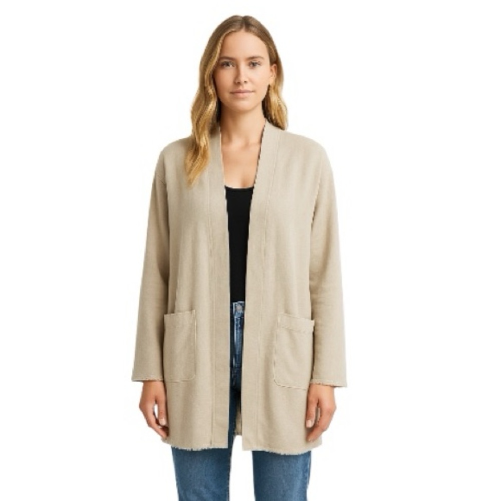 For Cynthia Linen Cardigan Tan Linen Blend | Size M | Neutral